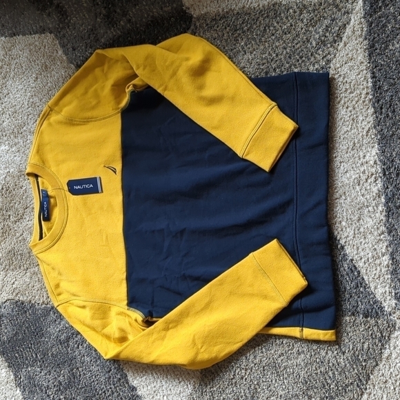 Nautica Men's Pullover Sweatshirt Two Tone Size Small NWT Nautical - Picture 1 of 7